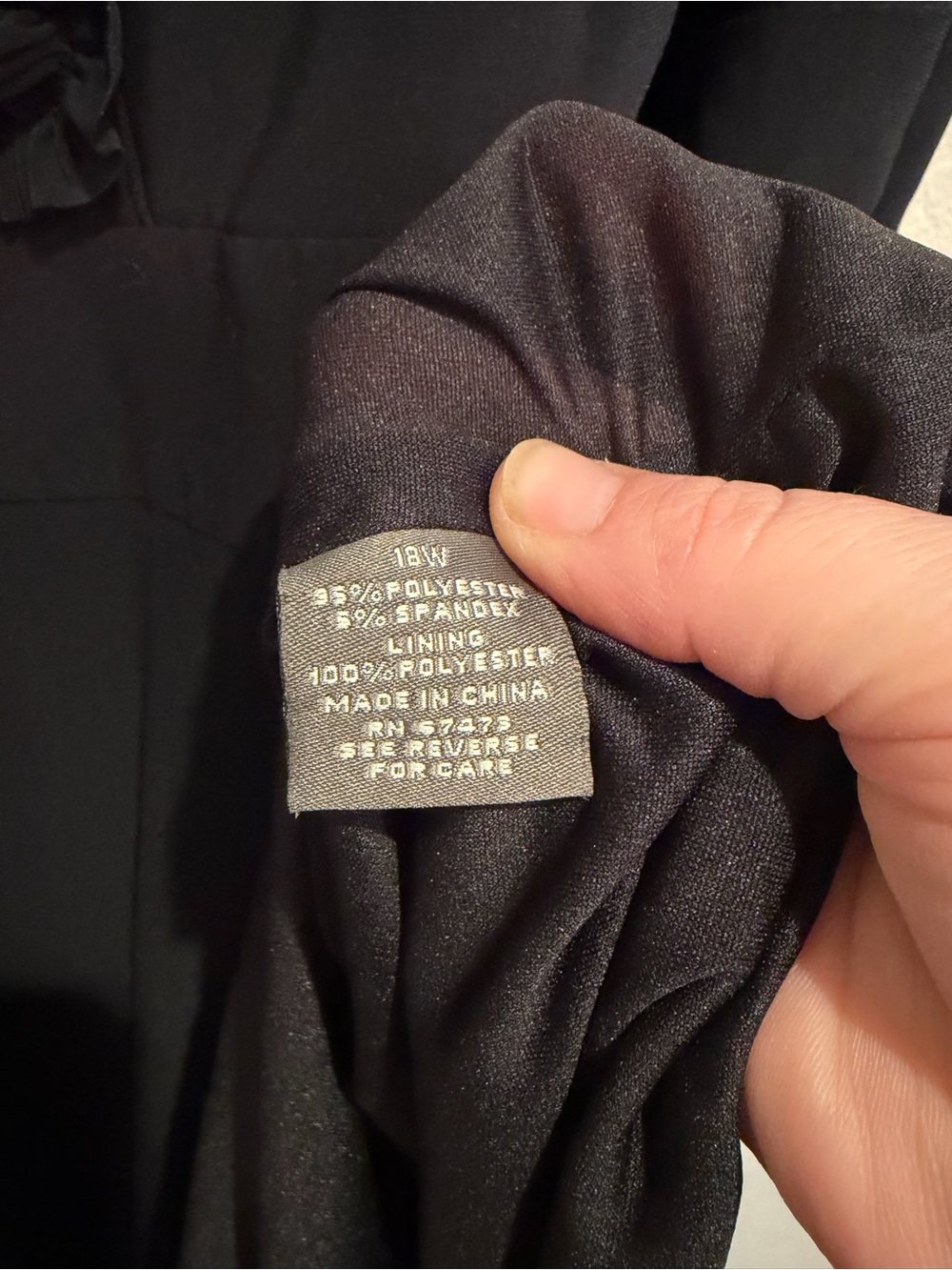 Taylor Simple Black Cocktail Dress w/ Ruched Detailing, size 18 - Picture 3 of 8